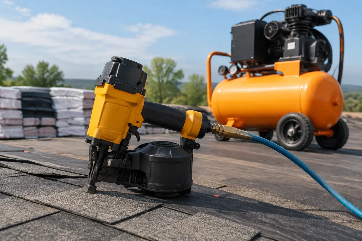 Pneumatic Coil Roofing Nailers & Air Compressors